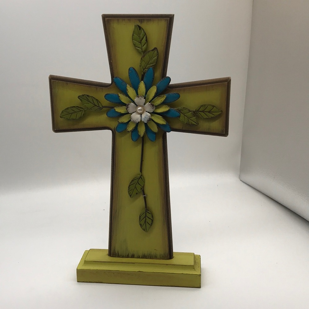 Burton & Burton Wooden/Aluminum Decorated Cross